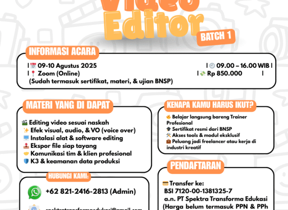 PELATIHAN VIDEO EDITOR BATCH 1